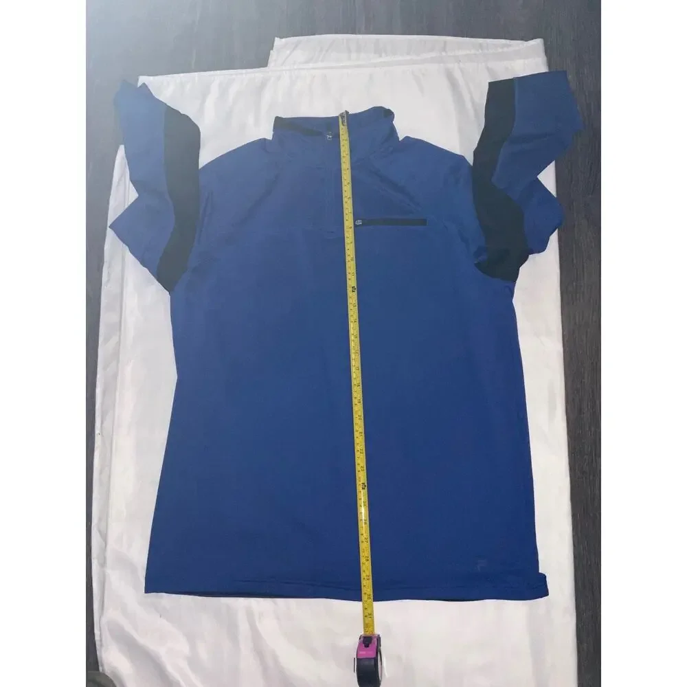 FILA Athletic Performance 1/4 Zip Long Sleeve Dri-Fit Jacket L Blue Activewear